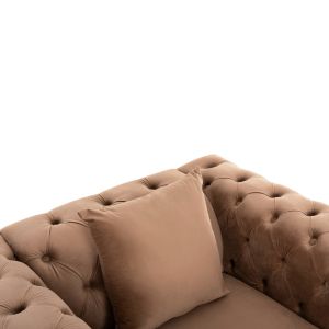 Кресло T,chesterfield Mobar Hm3261,03 бежово плюшено с метални крака 99x86,5x77hcm