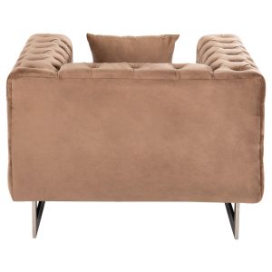Кресло T,chesterfield Mobar Hm3261,03 бежово плюшено с метални крака 99x86,5x77hcm