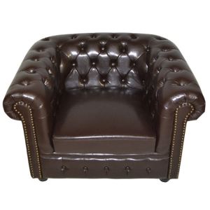 Кресло T,chesterfield Polina тъмно кафява кожа Hm3011,01