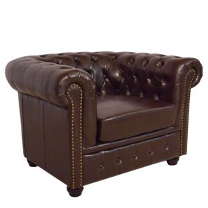 Кресло T,chesterfield Polina тъмно кафява кожа Hm3011,01
