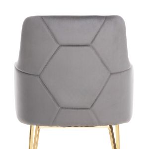 Triana armchair gray velvet with gold metal legs 54.5x60.5x85.5hcm Hm9278.11