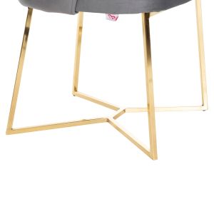 Triana armchair gray velvet with gold metal legs 54.5x60.5x85.5hcm Hm9278.11