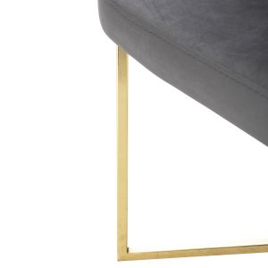 Triana armchair gray velvet with gold metal legs 54.5x60.5x85.5hcm Hm9278.11