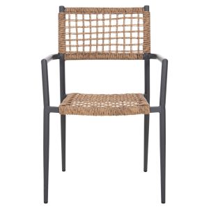 Armchair Trilan Hm6044,03 aluminum in anthracite - synthetic rattan in natural 57x59x85cm