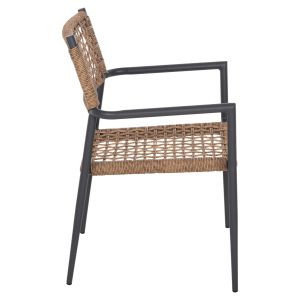 Armchair Trilan Hm6044,03 aluminum in anthracite - synthetic rattan in natural 57x59x85cm