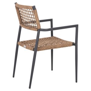 Armchair Trilan Hm6044,03 aluminum in anthracite - synthetic rattan in natural 57x59x85cm