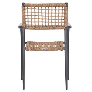 Armchair Trilan Hm6044,03 aluminum in anthracite - synthetic rattan in natural 57x59x85cm