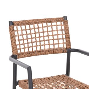 Armchair Trilan Hm6044,03 aluminum in anthracite - synthetic rattan in natural 57x59x85cm