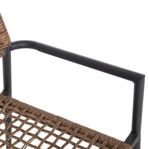 Armchair Trilan Hm6044,03 aluminum in anthracite - synthetic rattan in natural 57x59x85cm