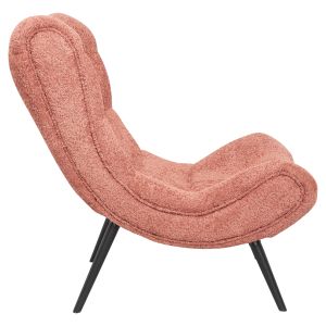 Кресло Vienna Swing Brym Hm9605,02 розово букле-с черни дървени крака 97x80x100hcm