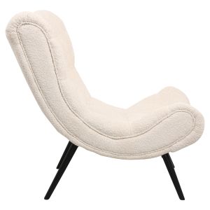 Кресло Vienna Swing Brym Hm9605,06 букле цвят екрю-с черни дървени крака 97x80x100hcm