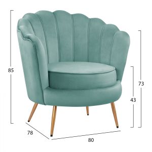 Кресло Water Lily мида -плюш мента Coquille Hm8493,07