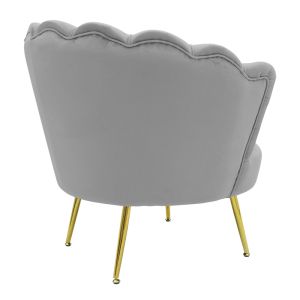 Water Lily armchair - shell gray plush Daimon79x74x78cm