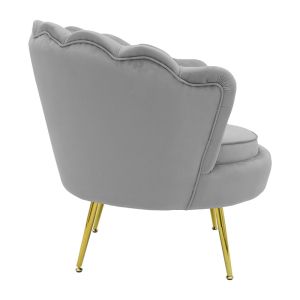 Water Lily armchair - shell gray plush Daimon79x74x78cm