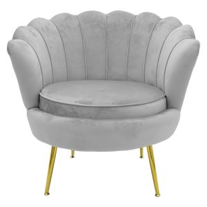 Water Lily armchair - shell gray plush Daimon79x74x78cm