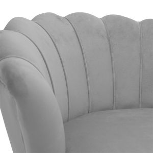 Water Lily armchair - shell gray plush Daimon79x74x78cm