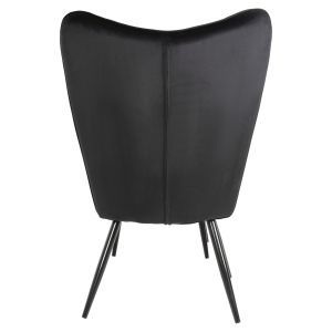 Кресло с табуретка Crawley Hm8918,04 черно плюшено с метални крака 70x57x103hcm