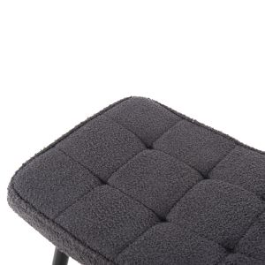Кресло с табуретка Crawley Hm8918,21 сиво букле и черни метални крака 70x74x105hcm