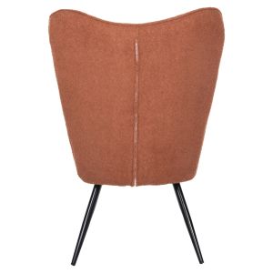 Кресло с табуретка Crawley Hm8918,22 оранжево букле и черни метални крака 70x74x105hcm