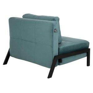 Кресло/сгъваемо легло Hm3078,15 тюркоаз кадифе 95x92x66hcm
