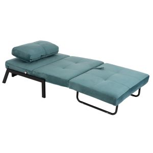 Кресло/сгъваемо легло Hm3078,15 тюркоаз кадифе 95x92x66hcm