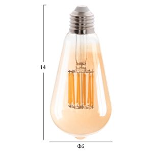Led filament bulb 12w E27 3000k gold Hm4189,02