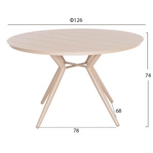 Round aluminum table Higer Hm6290.04 cappuccino Φ126x74hcm.