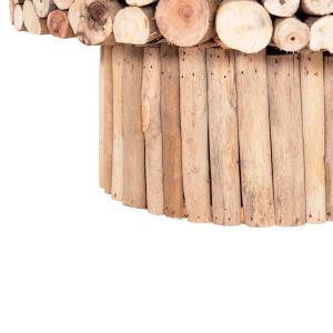 Round Coffee Table Sparrow Hm9963 Driftwood Naturally --glass Φ65x51.5hcm.