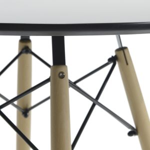 Round table Julita Art Wood with black glossy top D80cm