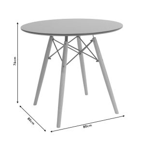 Round table Julita Art Wood with black glossy top D80cm