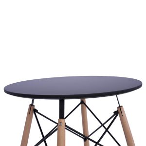 Round table Minimal Art Wood black top 60x72cm Hm0060,02