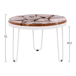 Round coffee table Timothy metal-acacia solid wood Hm8366,12