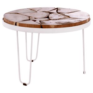 Round coffee table Timothy metal-acacia solid wood Hm8366,12