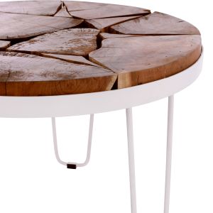 Round coffee table Timothy metal-acacia solid wood Hm8366,12