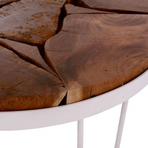 Round coffee table Timothy metal-acacia solid wood Hm8366,12
