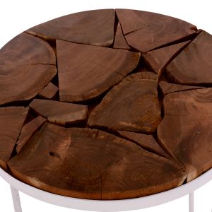 Round coffee table Timothy metal-acacia solid wood Hm8366,12