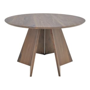 Round table, Mdf, walnut color, D120x76 cm