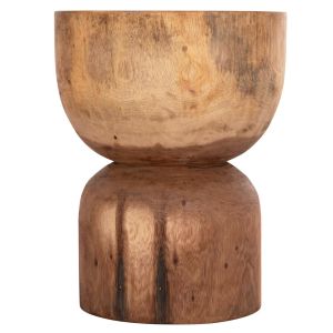 Кръгла маса-табуретка Febryn Hm18234.11 масивно дърво Suar в естествен цвят Φ35x45всм.