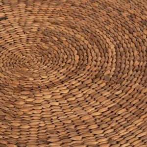 Round woven coffee table Teofilo from water hyacinth in black-natural color Ilion D115x45cm Hm7868