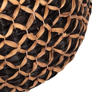 Round woven coffee table Teofilo from water hyacinth in black-natural color Ilion D115x45cm Hm7868