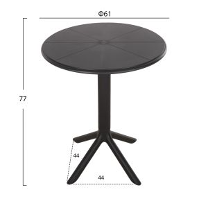 Round polypropylene table Terrin, 12 black Φ60x75hcm Hm6124