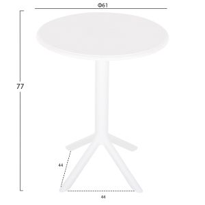 Round polypropylene table Terrin white D61x77hcm Hm6124