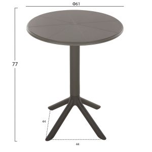 Round polypropylene table Terrin olive green D60x75hcm Hm6124