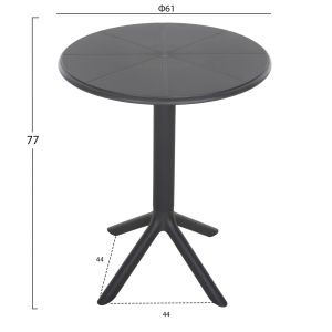Round polypropylene table Terrin gray D61x77hcm Hm6124