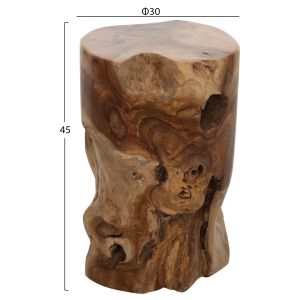 Round side table Naturally made of solid natural teak wood D30x45hcmhm9350