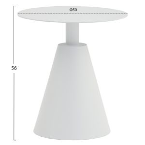 Round side table Sera Hm6270.02 aluminum in white Φ50x56hcm.
