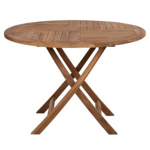 Round folding table Kendall Hm9543 made of solid teak wood in natural color, D106x73.5cm