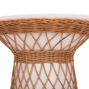 Round side table Delia Hm18167.02 fiber cement white rattan Φ40x45cm.