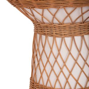Round side table Delia Hm18167.02 fiber cement white rattan Φ40x45cm.