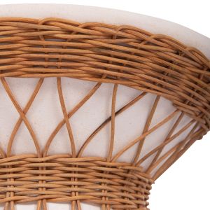Round side table Delia Hm18167.02 fiber cement white rattan Φ40x45cm.